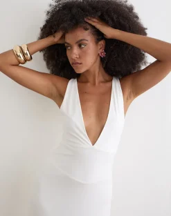 Georgina Maxi Dress in Cupro Off White
