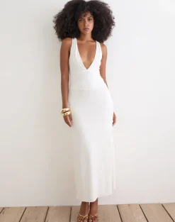 Georgina Maxi Dress in Cupro Off White