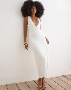 Georgina Maxi Dress in Cupro Off White