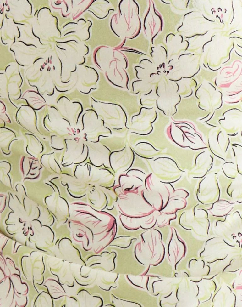 Giulia Knot Halterneck Top in Blooming Lily Green