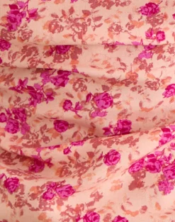 Giulia Knot Halterneck Top in Dark Wild Floral Cantaloupe