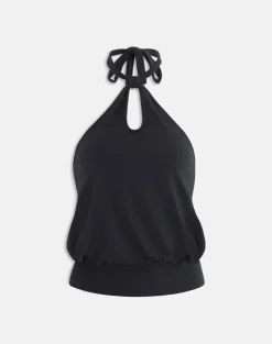 Giunea Knot Halterneck Top in Black