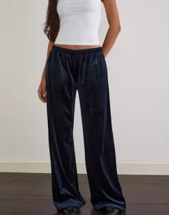 Glen Jogger in Velour Navy with 'M' Embelishment
