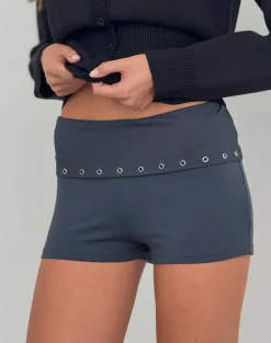 Gojo Short in Jersey Ocean Storm with Eyelets