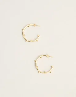 Gold Plated Hoop Earring with Small Beads