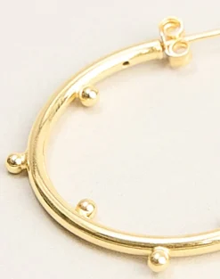 Gold Plated Hoop Earring with Small Beads