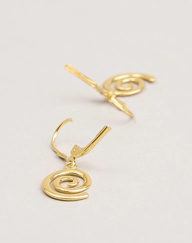 Gold Plated Small Swirl Earrings