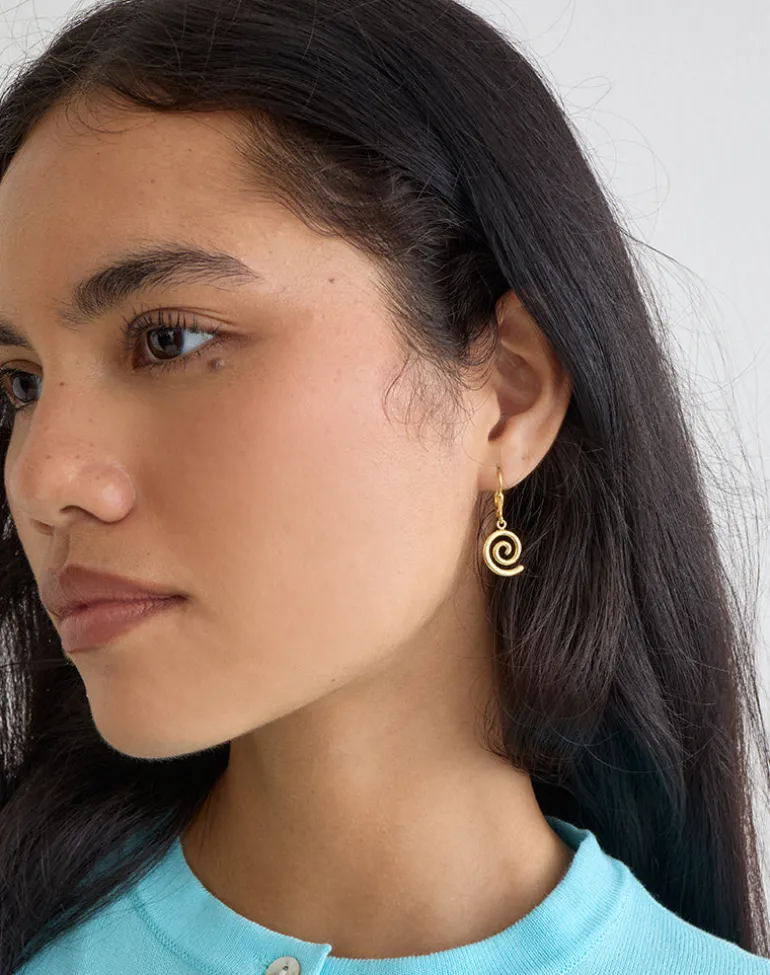 Gold Plated Small Swirl Earrings