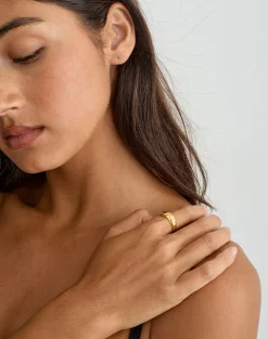 Gold Plated Textured Ring