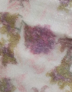 Govinda Mini Skirt in Floral Sequin White Purple