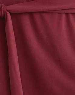 Grecia Tie Mini Skirt in Cupro Burgundy