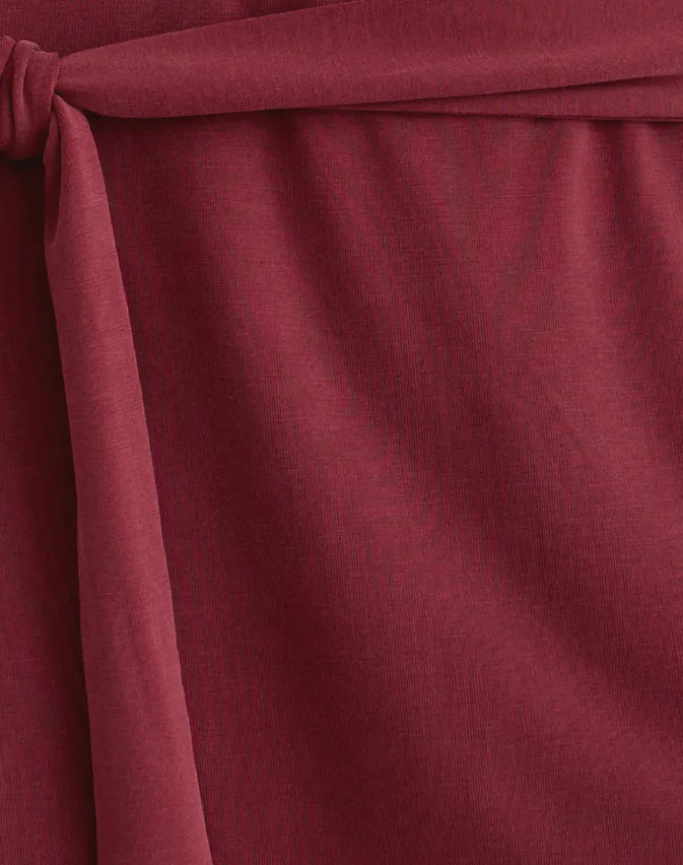 Grecia Tie Mini Skirt in Cupro Burgundy