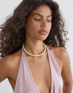 Green Glass Beaded Necklace