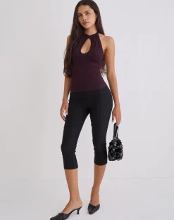 Gretita High Neck Top in Jersey Redwood