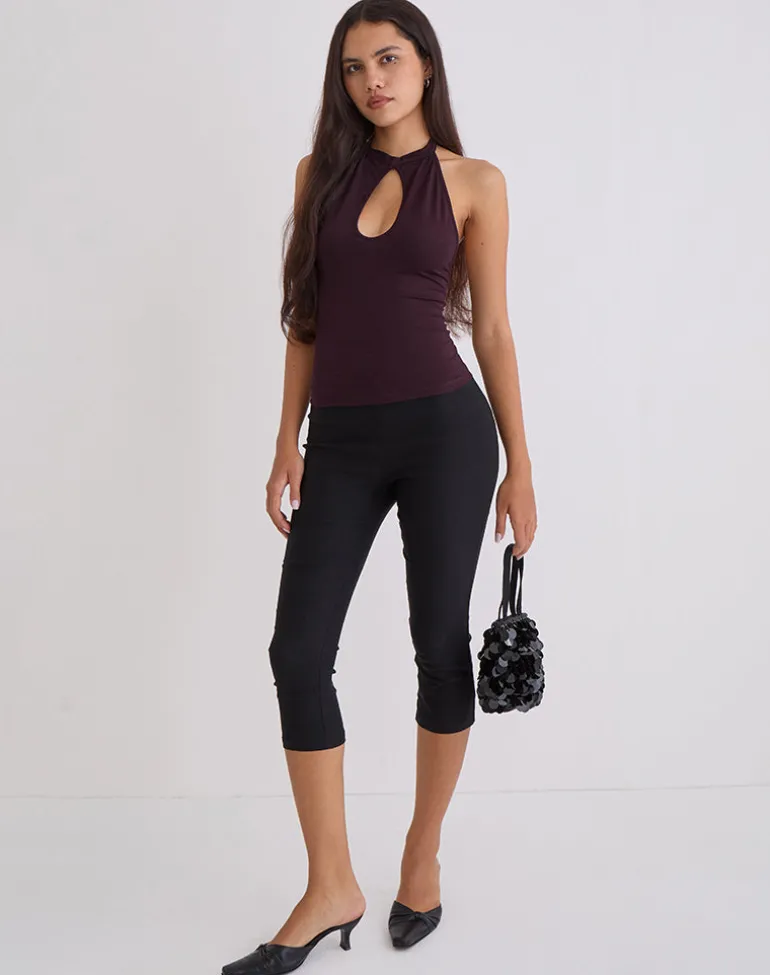 Gretita High Neck Top in Jersey Redwood