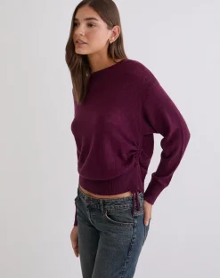 Grisha Long Sleeve Knit Top in Plum