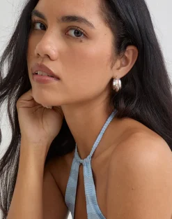 Grooved Silver Sleeper Earrings