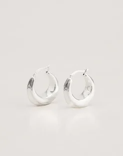 Grooved Silver Sleeper Earrings