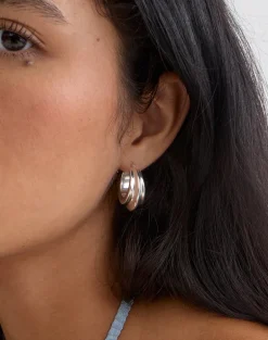 Grooved Silver Sleeper Earrings