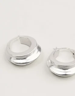 Grooved Silver Sleeper Earrings