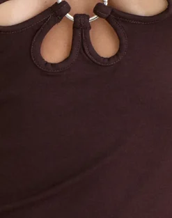 Gustin Mini Dress with Flower Ring in Bitter Chocolate
