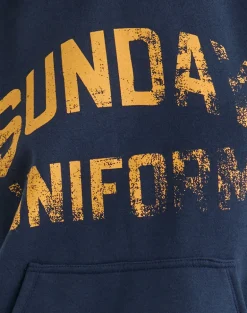 Guyton Hoodie in Navy with Sunday Uniform Graphic