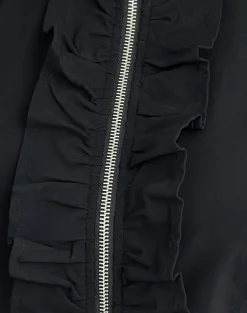 Hanae Zip Frill Top in Tailoring Black