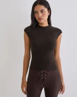Hanuva Top in Knit Chocolate Brown