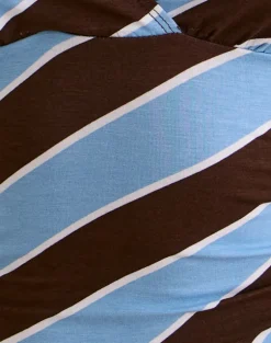 Haya Plunge Top in Retro Stripe Blue