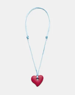Heart Necklace in Resin Red