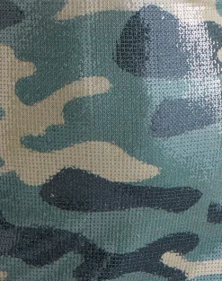Hepasi Halter Mini Dress in Camo Sequin Khaki Green