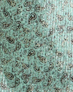 Hepasi Halter Mini Dress in Paisley Sequin Teal