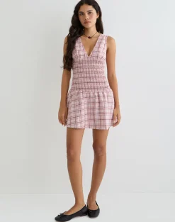 Hevoria Mini Dress in Basic Tartan Pink