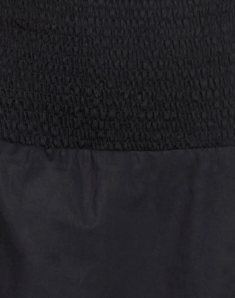Hevosia Ruched Mini Dress in Black