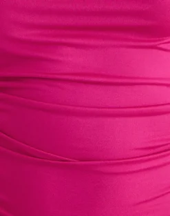 Hezlin Halterneck Top in Milk Silk Hot Pink