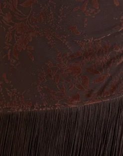 Hineco High Neck Top in Fine Leaf Flower Ganache