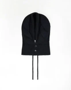 Hood Hat in Knit Black
