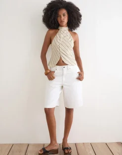 Iggya Top in Tilt Lines Beige