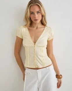 Ilias Corset Top in Poplin Buttermilk