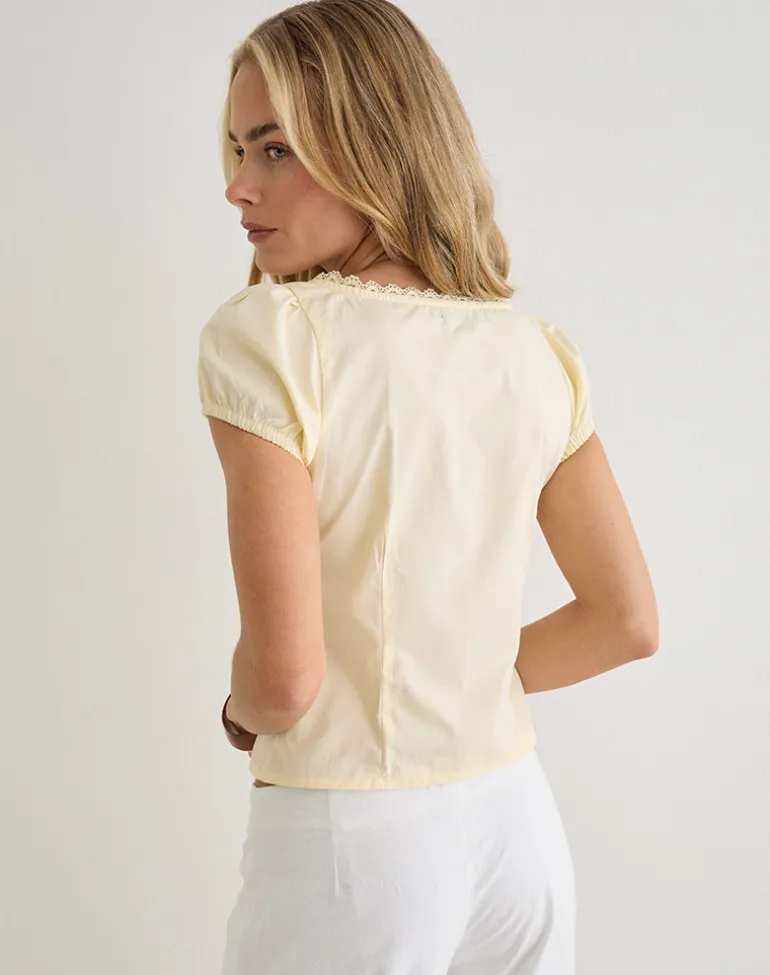 Ilias Corset Top in Poplin Buttermilk