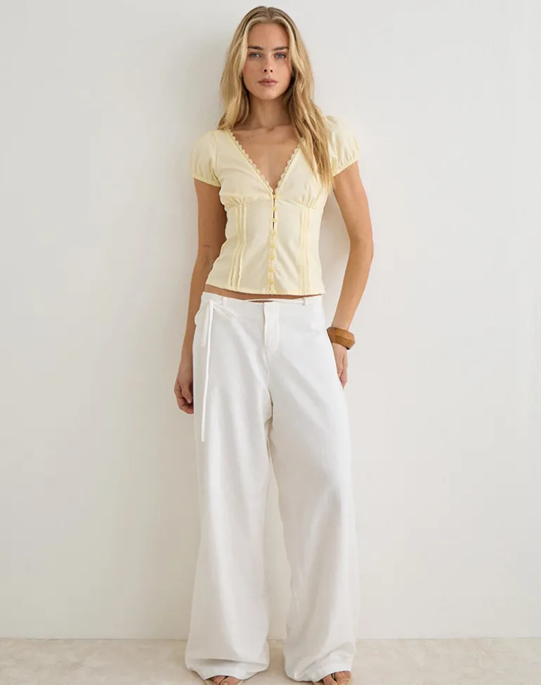 Ilias Corset Top in Poplin Buttermilk