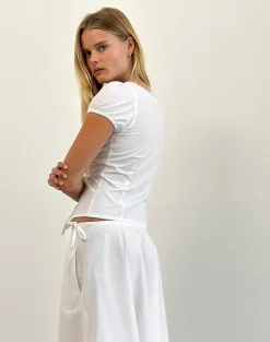 Ilias Corset Top in Poplin White