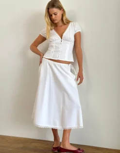 Ilias Corset Top in Poplin White
