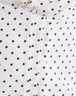 Ilias Corset Top in White with Micro Polka Black