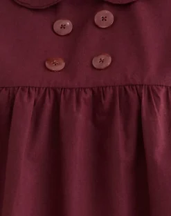 Imiraty Babydoll Mini Dress in Poplin Maroon