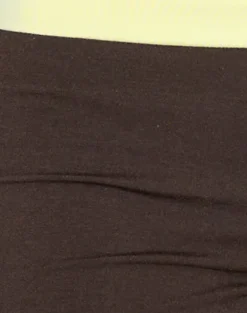 Inrida Halterneck Top in Chocolate Brown and Lemon