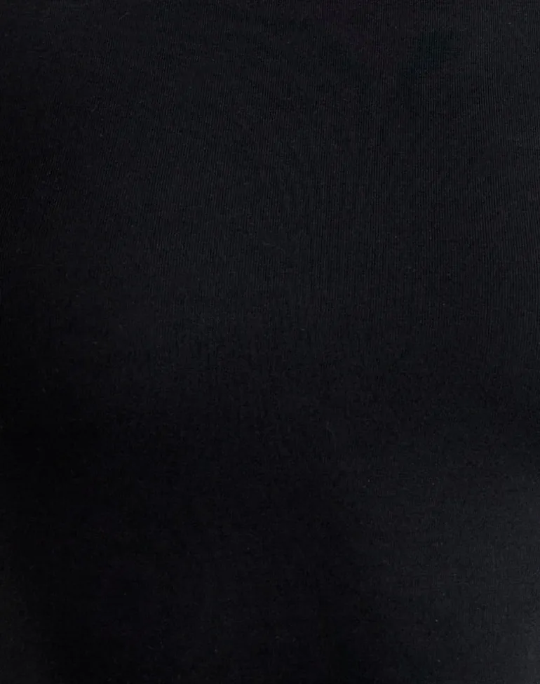 Ione Quarter Sleeve Top in Black