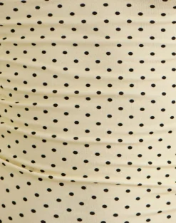 Ione Quarter Sleeve Top in Butter Yellow with Micro Polka Dots