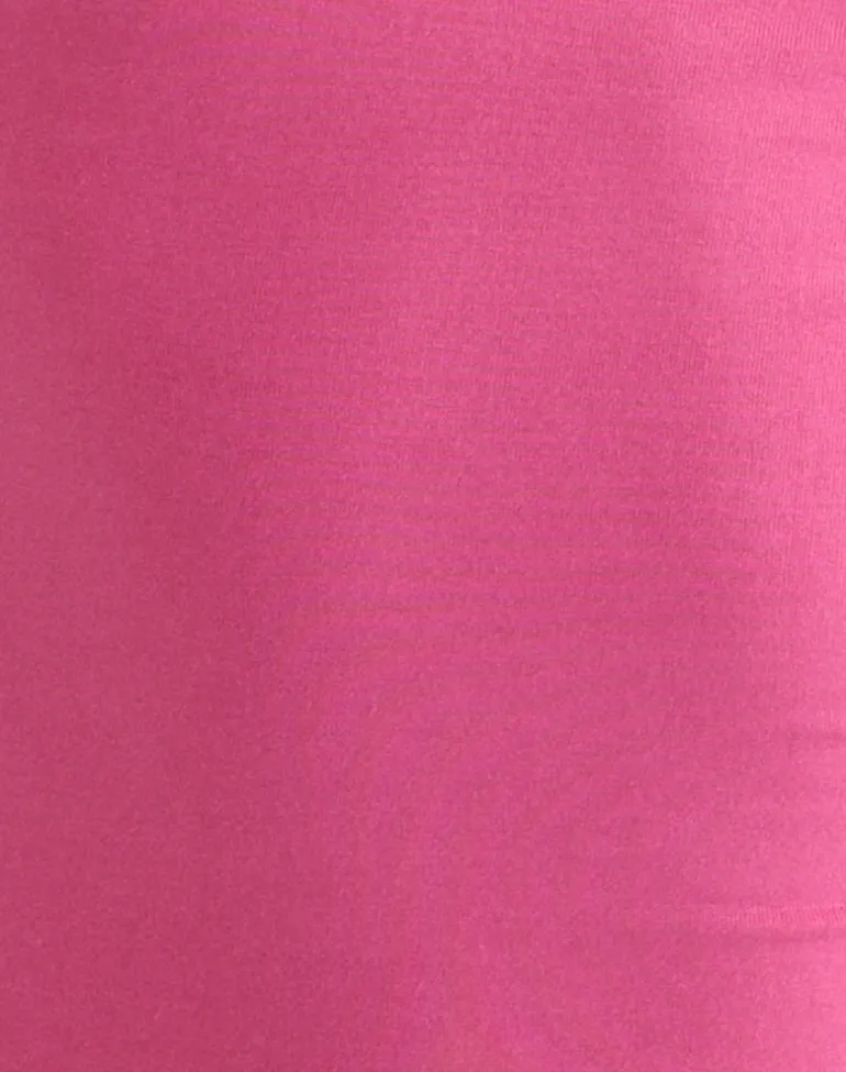 Ione Quarter Sleeve Top in Deep Pink