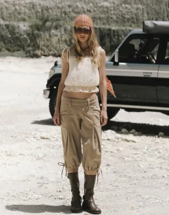 Iria Cargo Capri Trouser in Twill Khaki